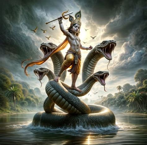 Krishna Kaliya Daman in 2024 | Krishna, God illustrations, God art