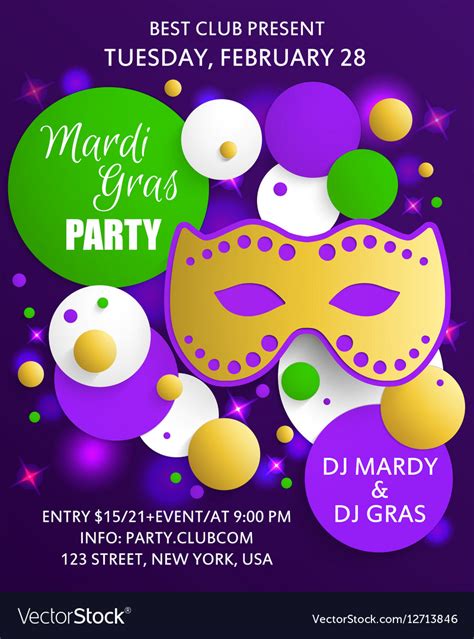 Mardi gras poster Royalty Free Vector Image - VectorStock