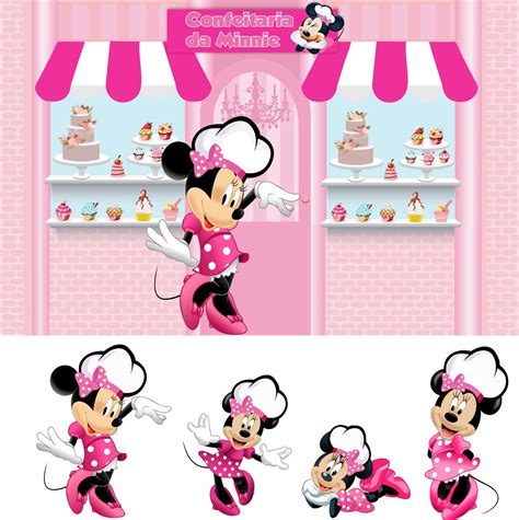 Minnie Confeitaria Png - Kit Minnie Confeitaria Rosa 4 Peças + Painel 25 | Elo7 Produtos ...