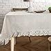 Amazon Lahome Rustic Ruffled Linen Tablecloth Cotton Linen