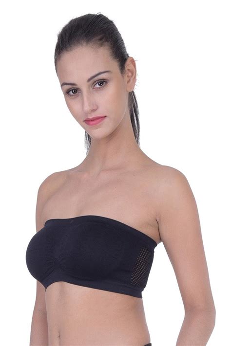 Buy Smoothstyle Seamless Non Padded Non Wire Strapless Bandeau Full Side Covrage Tube Bra For