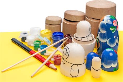 Painting wooden dolls stock image. Image of souvenir - 34806485