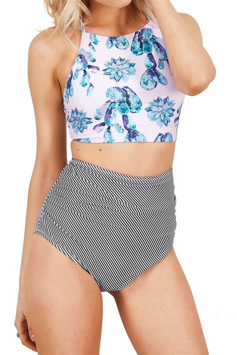 Cupshe Women S High Waisted Bikini Set Tankini Swimwear Beachwear Central