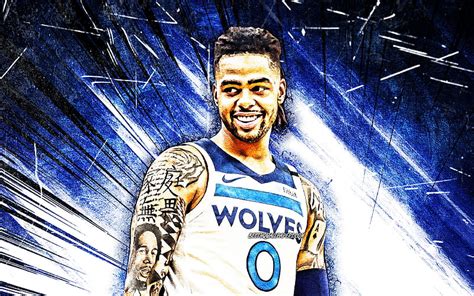 Dangelo Russell Grunge Art Minnesota Timberwolves Nba Basketball