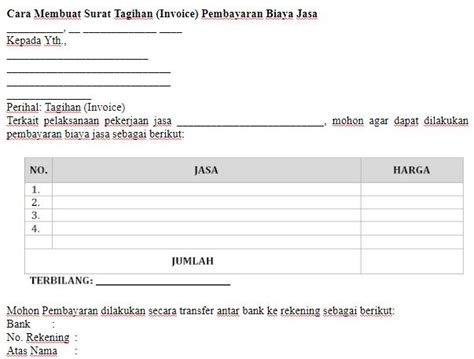 Contoh Surat Tagihan Invoice Sample Invoice Dalam Bentuk Excel Fee