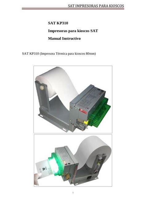 PDF SAT KP310 Impresoras Para Kioscos SAT Manual Instructivo