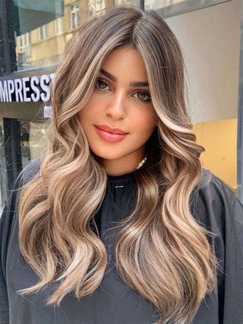 Brown Hair With Blonde Balayage Balayage Long Hair Brunette Hair With