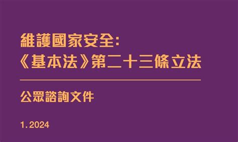 23條立法公眾諮詢文件 全文來了！