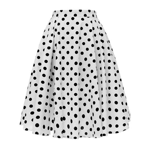 Vintage Polka Dot Floral Rockabilly Swing Skirt