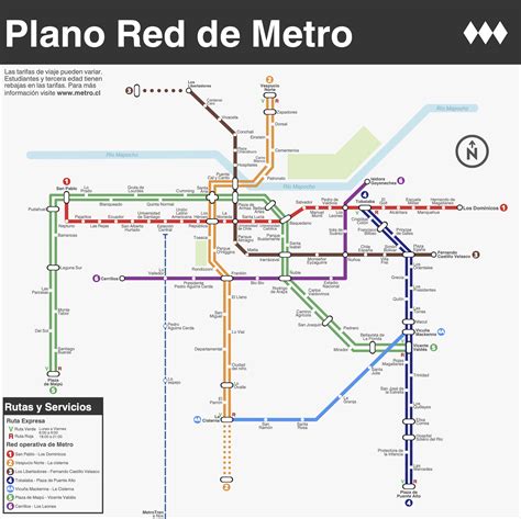 Mapa no oficial del Metro de Santiago con rutas expresas : r ...