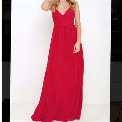 Lulus All About Love Bright Red Maxi Dress Gem