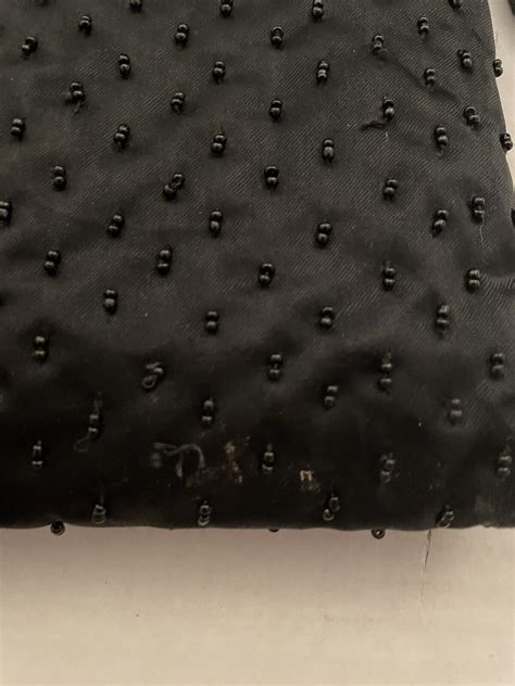 Vintage Clutch Crossbody Purse La Regale Black Beaded Gem