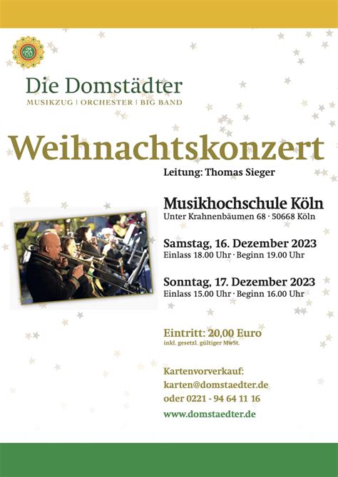 Weihnachtskonzerte 2023 Domstädter Köln e V