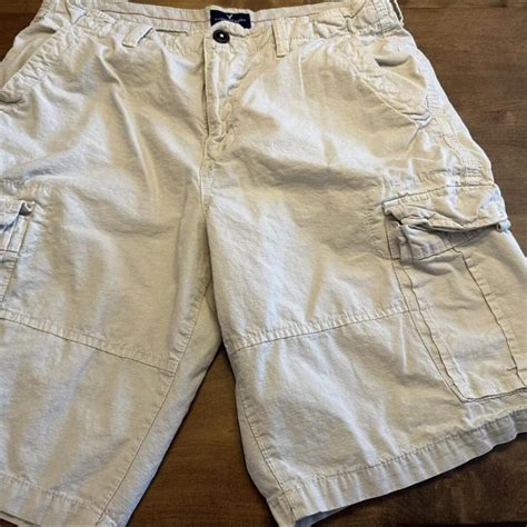 American Eagle Mens Longboard Cargo Shorts Beige Depop