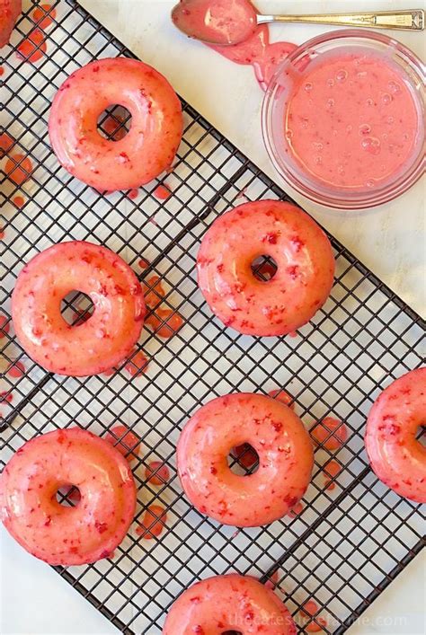 Baked Buttermilk Donuts With Fresh Strawberry Glaze