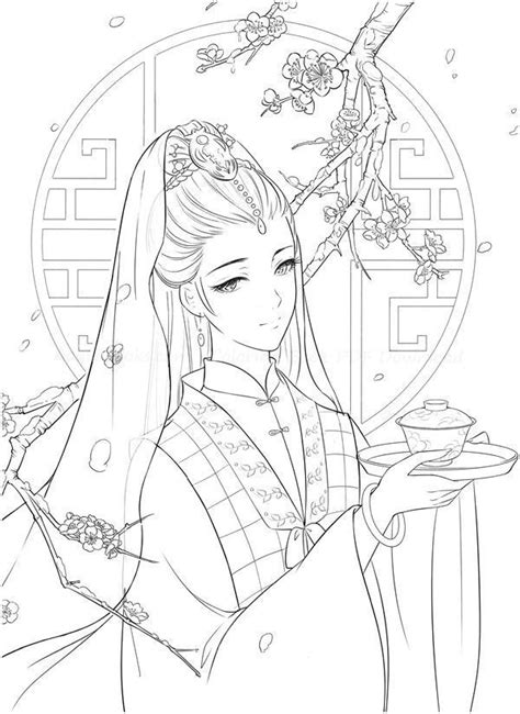 Free Download Chinese Portrait Coloring Book Pdf Coloring Book Art