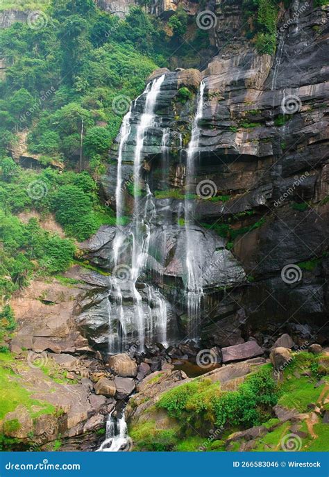 Bomburu Ella Waterfall in Sri Lanka Stock Photo - Image of vertical ...