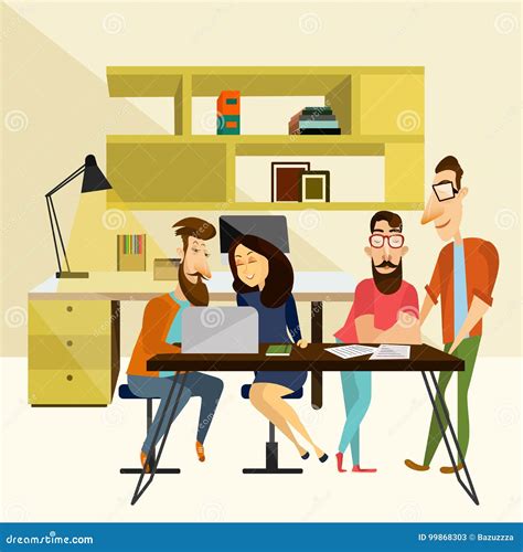 Office Team Concept Vector Illustration Stock Vector Illustration Of