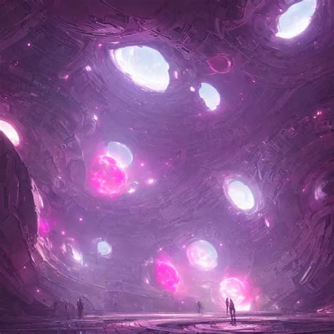 Scifi Portal Entrance Dyson Sphere Program Pink Stable Diffusion