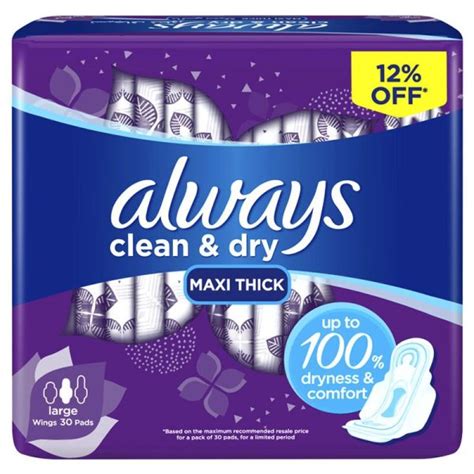 Always Purple Sanitary Pads 30 Pads HygieneForAll