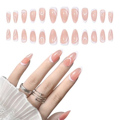 Set Unghii False ABS Tip Press On Nude Alb EMAG Ro