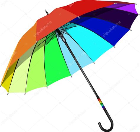 Umbrella With Rainbow Colors On A White Background Stock Vector Image