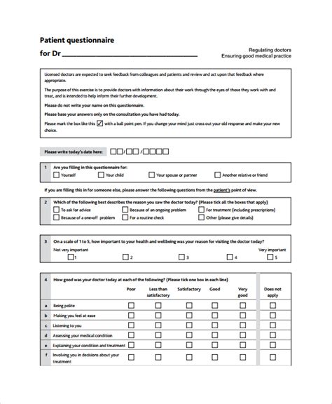 10 Patient Feedback Forms Pdf Word Sample Templates