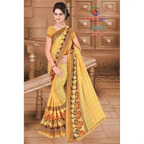 Ladies Casual Wear Printed Synthetic Surat Saree Packaging Type