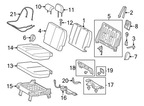 2021 Toyota Sienna Middle Seat Parts Diagram