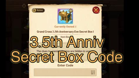 Grand Cross Th Anniversary Eve Secret Box Code Ds The Seven Deadly