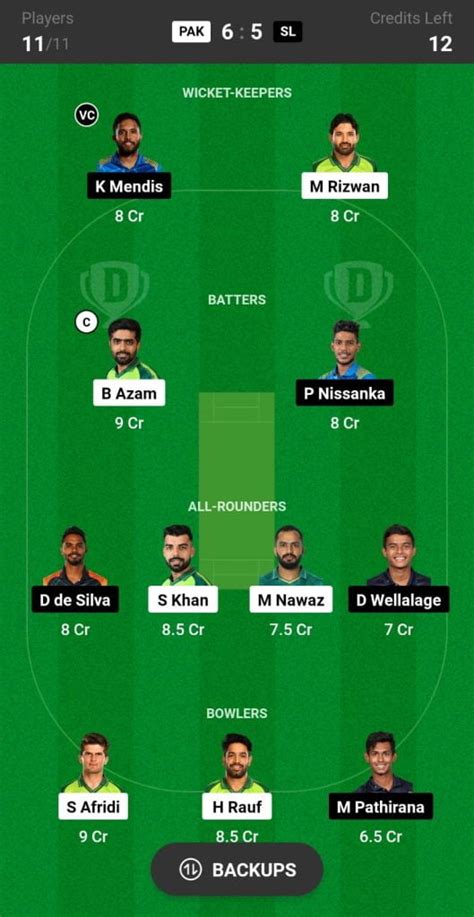 Pak Vs Sl Dream11 Prediction Today Match World Cup 2023 Match 8