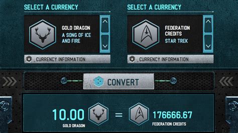 Intergalactic Exchange Bureau Converts Sci Fi Currency Cnet