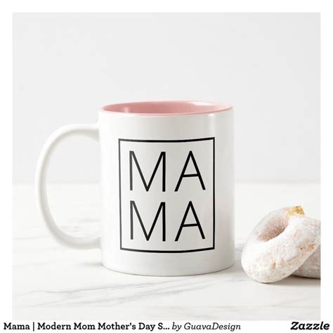 Mama Modern Mom Mothers Day Stylish Minimalist Two Tone Coffee Mug