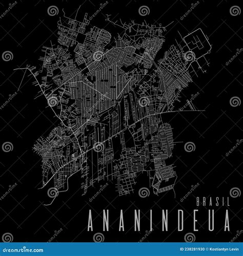 Ananindeua Map City Poster Horizontal Background Vector Map With