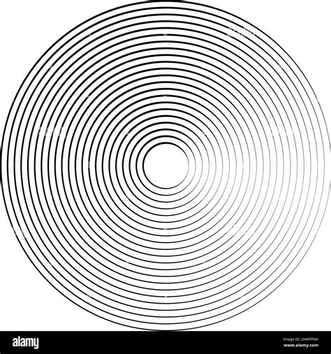 Concentric Radial Radiating Circles Rings Stock Vector