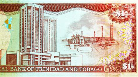 Dollar Banknote Bank Of Trinidad And Tobago Closeup Bill Fragment