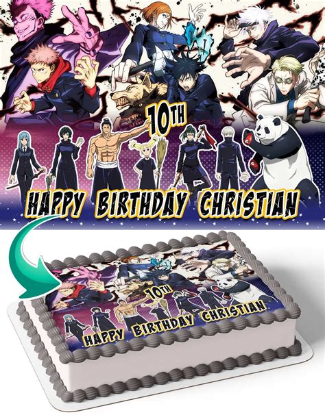 Jujutsu Kaisen Edible Image Cake Topper Personalized Birthday Sheet