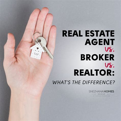 Real Estate Agent Vs Broker Vs Realtor Whats The Difference Snezhana Homes Group