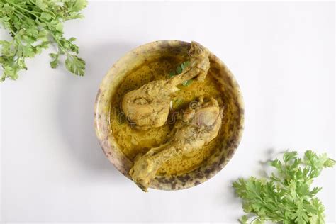 Chicken Curry Or Masala Spicy Reddish Chicken Leg Piece Dish