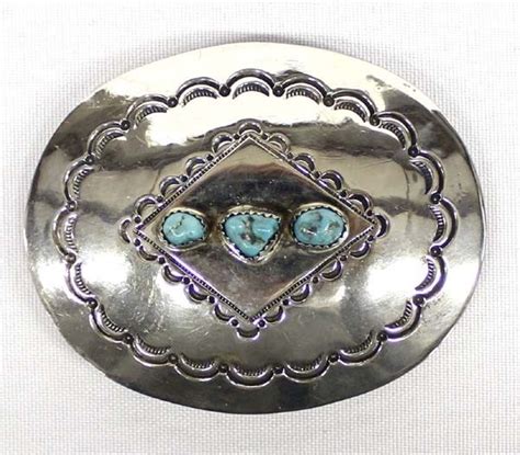 Navajo Sterling Turquoise Belt Buckle