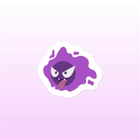 Cute Gastly Video Game Poke Sticker - Etsy