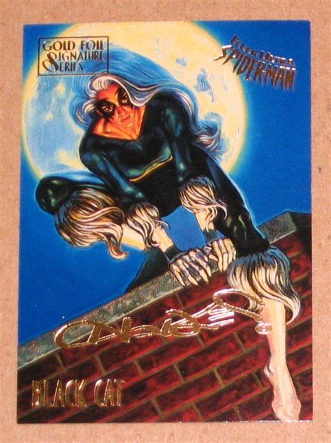 Spider Man Fleer Ultra Gold Foil Signature Card Black Cat