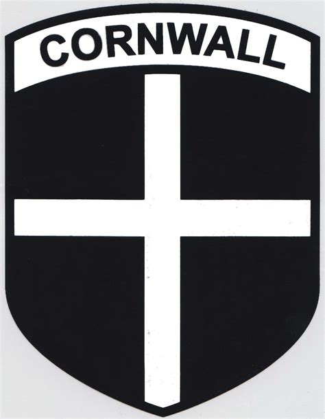 Cornwall County Flag Car Sticker - Shield Self Cling