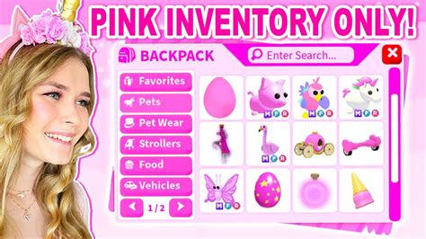 Pink Inventory Only Challenge In Adopt Me Roblox Youtube