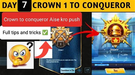 🇮🇳 Day 7 Crown 1 To Conqueror Best Tips And Tricks For Solo Conqueror