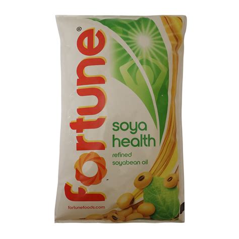 Fortune Soya Health Refined Soyabean Oil Pouch 1 L BRAND BOX Set