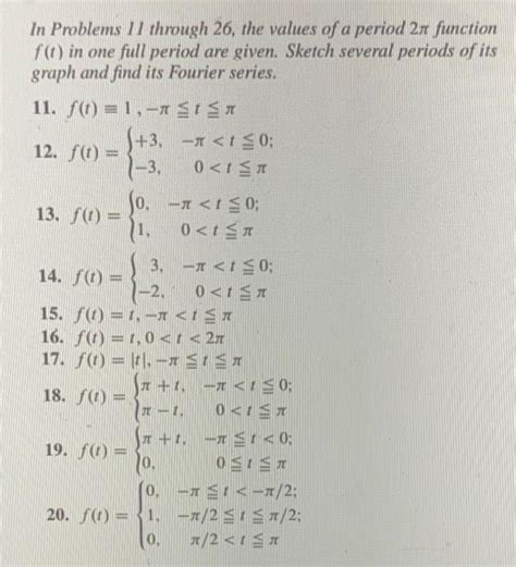 Solved In Problems Through The Values Of A Period Chegg