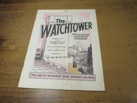 The Watchtower Jehovahs Witness Journal 1957 October 1 Ebay