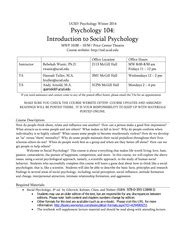 Syllabus Ucsd Psychology Winter Psychology Introduction To