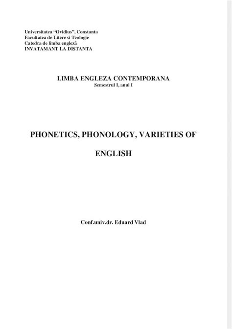 PDF Limba Engleza Contemporana Eduard Vlad Note De Curs DOKUMEN